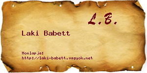 Laki Babett névjegykártya